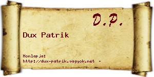 Dux Patrik névjegykártya