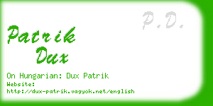 patrik dux business card